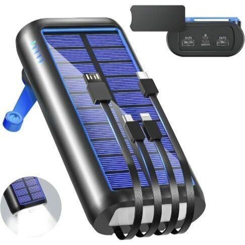 ソーラーモバイルバッテリー 手回し充電 61200mAh 防災士監修 充電器 PSE認証 ソーラーバッテリー IP65防水 防犯ライト 地震 急速充電 災害
