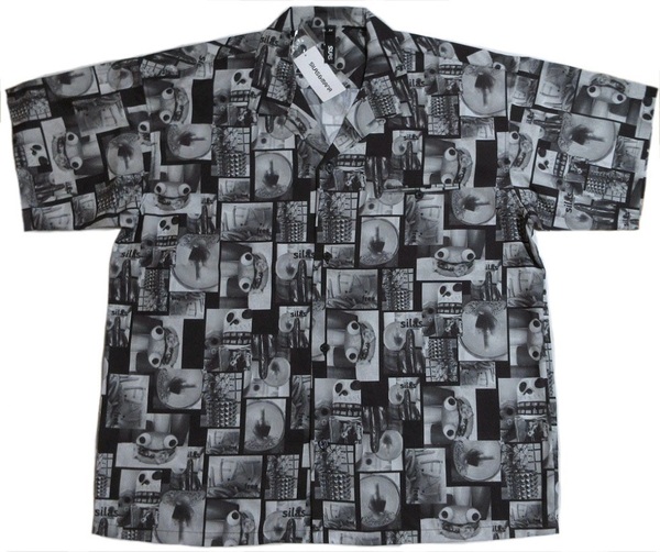 エクストララージ フォト 半袖シャツ Mサイズ ブラック オープンカラー PHOTO PATTERN OPEN COLLAR S/S SHIRT 110232014006 XLARGE