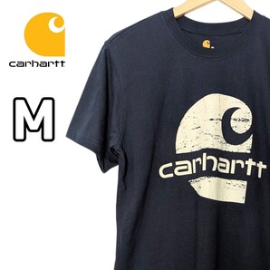 Carhartt カーハート 半袖Tシャツ プリントTシャツ ネイビー 古着 M