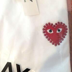 コムデギャルソン プレイ 新品 正規品 Mサイズ heart RED ハート PLAY COMME des GARCONS プレイコムデギャルソン タグ付き ホワイト