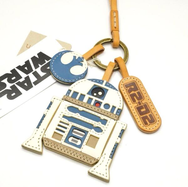 レア 未使用 限定 genten レザーチャーム R2-D2 / ゲンテン スターウォーズ STAR WARS キーホルダー 牛革 本革