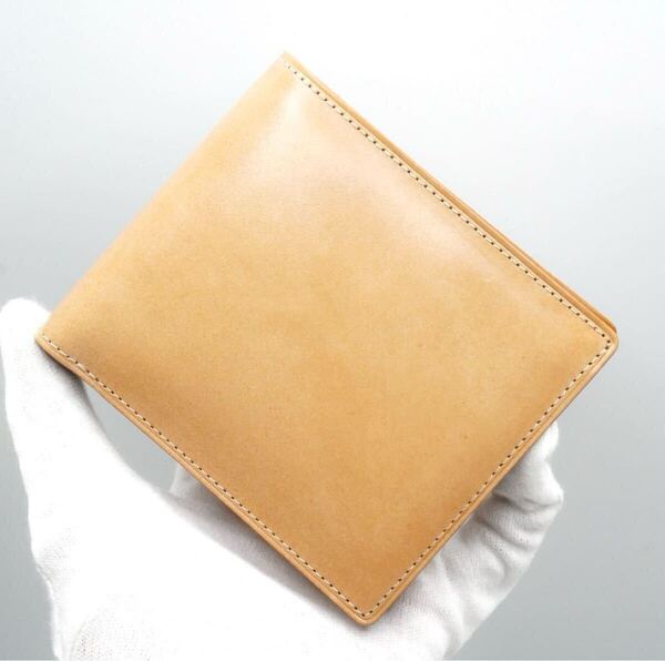 レア 極美品 限定 土屋鞄 ナチュラルコードバン 二つ折り財布 / コードバン ナチュラル 本革 レザー 馬革 牛革 カードケース 小銭入れ