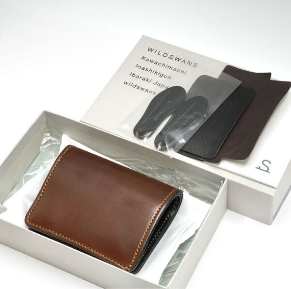 レア 極美品 WILDSWANS シェルコードバン kf-003 / ワイルドスワンズ 二つ折り財布 ミニ財布 ホーウィン社 馬革 牛革 サドル 小銭入れ