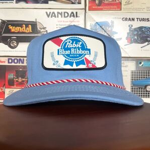 新品、キャップ、Pabst Blue Ribbo、cotton、beer、サックスブルー、