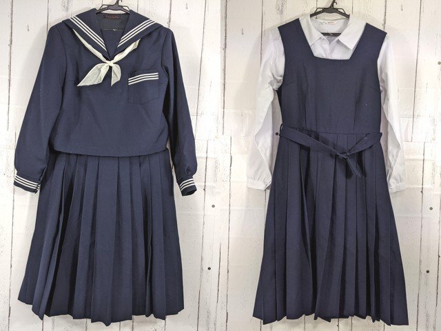 中古】大阪府 昭和中学校 女子制服 4点 (セーラー服・スカート