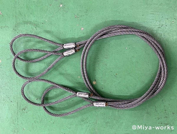 JIS玉掛 ワイヤーロープ 10mmx6m【10本セット】ロック加工6x24 A種 両アイ加工 玉掛け クレーン作業 【送料無料】