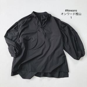 ハッシュニュアンス #Newans ブラウス 黒 パフスリーブ ゆったり