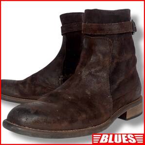 即決★Tete Homme★26cm レザーサイドジップブーツ テットオム イタリア製 メンズ 42 茶 本革 ヒール 本皮 バックル