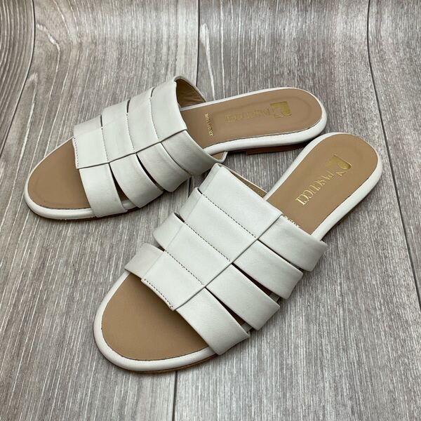 【アウトレット】PASCUCCIグルカテイストサンダル◆アイボリー◆サイズ36(23.0cm)◆イタリア製パスクッチ 婦人革靴 本革 レザー