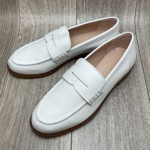 【アウトレット】ARTIGIANA FIRENZE◆コインローファー◆ホワイト◆サイズ37(23.5cm)◆イタリア製 パスクッチ モカシン 白 革靴 スリッポン