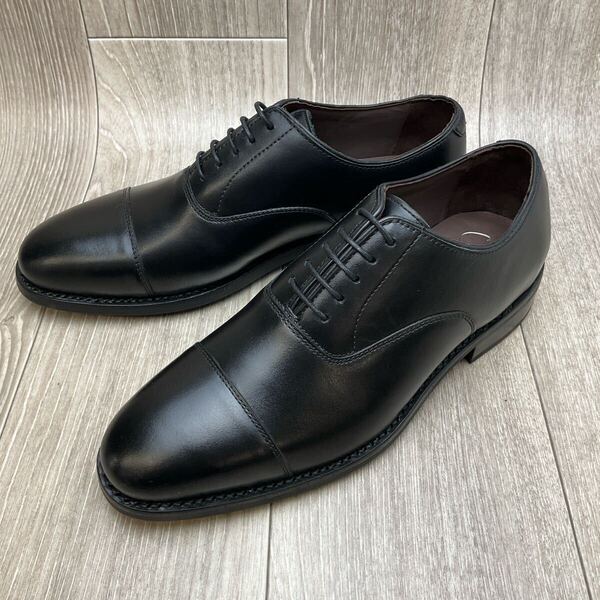【アウトレット】内羽根ストレートチップ◆ブラック◆サイズ6.5(25.0cm)紳士革靴 グッドイヤー製法 ビジネスシューズ 牛革 黒