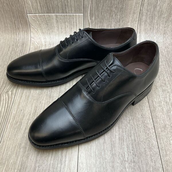 【アウトレット】内羽根ストレートチップ◆ブラック◆サイズ8.5(27.0cm) 紳士革靴 グッドイヤー製法 ビジネスシューズ 牛革 黒 冠婚葬祭