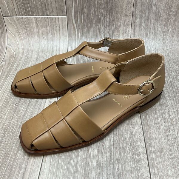 【アウトレット】PASCUCCIグルカサンダル◆キャメル◆サイズ38(24.0cm)◆イタリア製パスクッチ 婦人革靴 茶 ブラウン