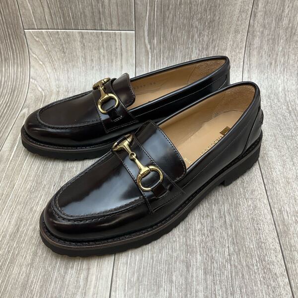 【アウトレット】PASCUCCI◆レザービットローファー◆サイズ36(23.0cm)◆ダークブラウン◆イタリア製 パスクッチ モカシン 濃茶 革靴