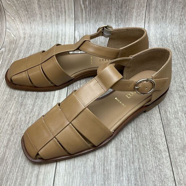 【アウトレット】PASCUCCIグルカサンダル◆キャメル◆サイズ36(23.0cm)◆イタリア製パスクッチ 婦人革靴 茶 ブラウン