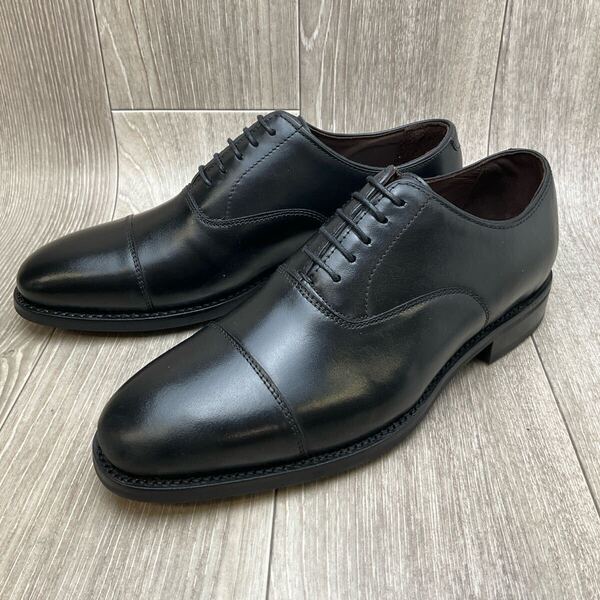 【アウトレット】内羽根ストレートチップ◆ブラック◆サイズ7.5(26.0cm)紳士革靴 グッドイヤー製法 ビジネスシューズ 牛革 黒 冠婚葬祭
