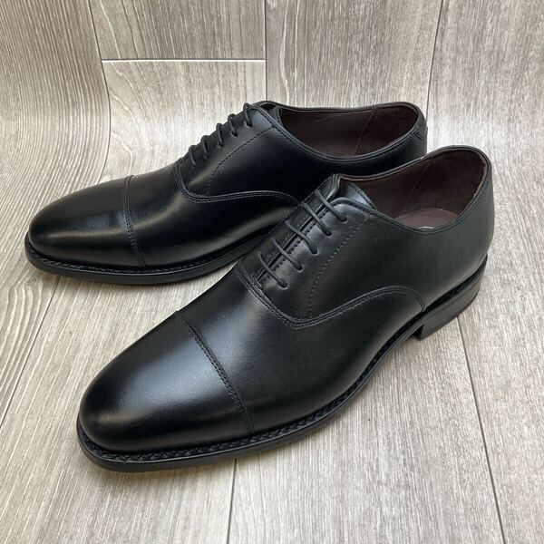 【アウトレット】内羽根ストレートチップ◆ブラック◆サイズ9(27.5〜28cm) 紳士革靴 グッドイヤー製法 ビジネスシューズ 牛革 黒 冠婚葬祭