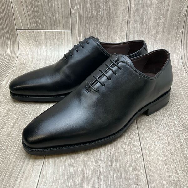 【アウトレット】ホールカット◆ブラック◆サイズ8.5(26.5cm) 紳士革靴 グッドイヤー製法 ビジネスシューズ 牛革 黒 冠婚葬祭 フォーマル
