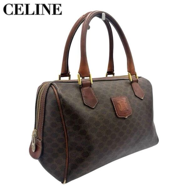 お値打ち価格 CELINE マカダム ハンドバッグ ミニボストン ブラウン
