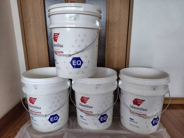 送料込■中古◆空 ペール缶 4缶 蓋無しペール缶 20L◆ポリバケツ◆出光オイル缶他 現品現状渡し◆蓋1個付◆B