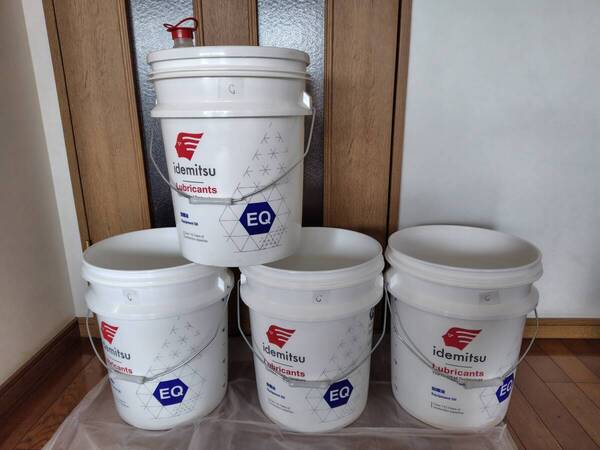 送料込■中古◆空 ペール缶 4缶 蓋無しペール缶 20L◆ポリバケツ◆出光オイル缶他 現品現状渡し◆蓋1個付◆C