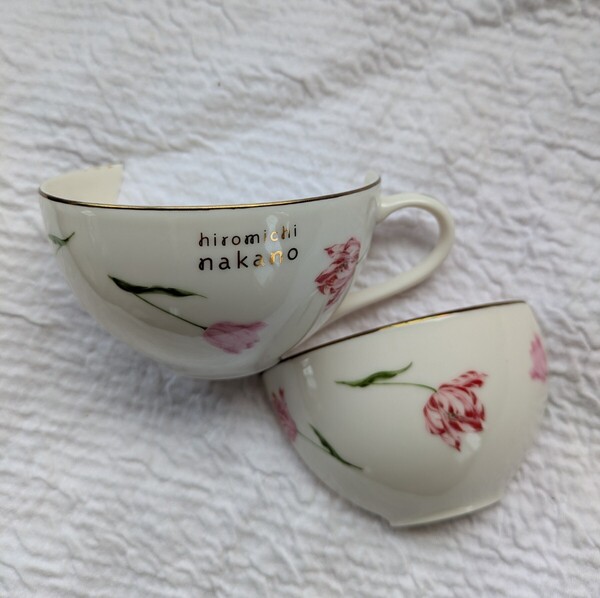 ★hiromichi nakano 花柄 ティーカップ金継ぎ 練習用 美品♪