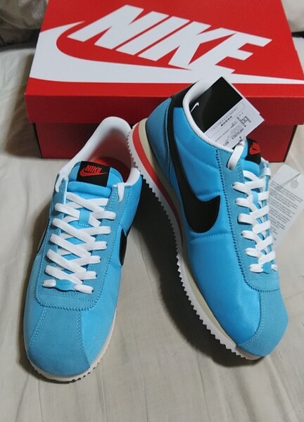 新品箱入 ナイキ コルテッツ NIKE CORTEZ ナイロン スエード 青/黒 29㎝ テキスタイル