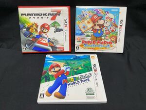 任天堂 3DS専用ソフト マリオカート7 ペーパーマリオ スーパーシール マリオゴルフ ワールドツアー Nintendo ソフト3点セット