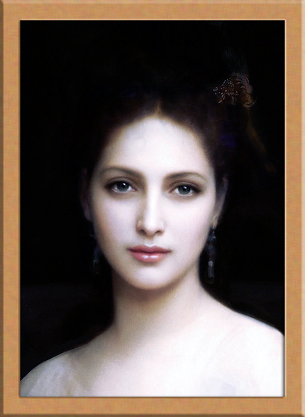 若い女性の肖像画 A4 フランスのアート