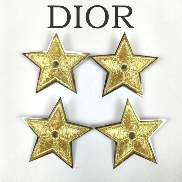 Dior ディオール 星型 ブローチ ピンバッチ 4個セット 1個難あり ゴールド シルバー 中古 アクセサリー スター ブランド ノベルティ 限定