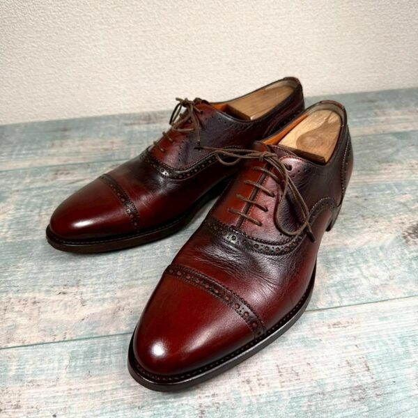 超美品 Santoni パティーヌ サドルシューズ UK7
