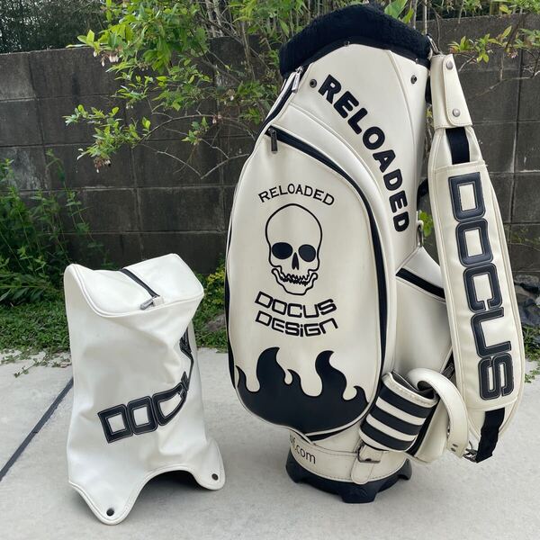 激レア 限定 ドゥーカス デザイン キャディバッグ ゴルフバック プロモデル DOCUS DESIGN RELOADED スカル ファイヤー