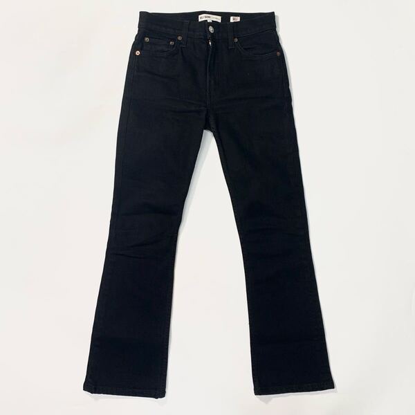 REDONE ORIGINALS MADE IN U.S.A. リダン スリム フレア ストレッチ パンツ デニム ジーンズ 25 ロンハーマン取扱い RE/DONE ブラック 黒