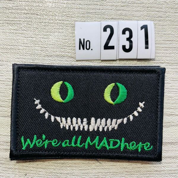 猫 CAT アリス ☆ 刺繍ワッペン ベルクロ付 231 ミリタリー サバゲー マジックテープ パッチ