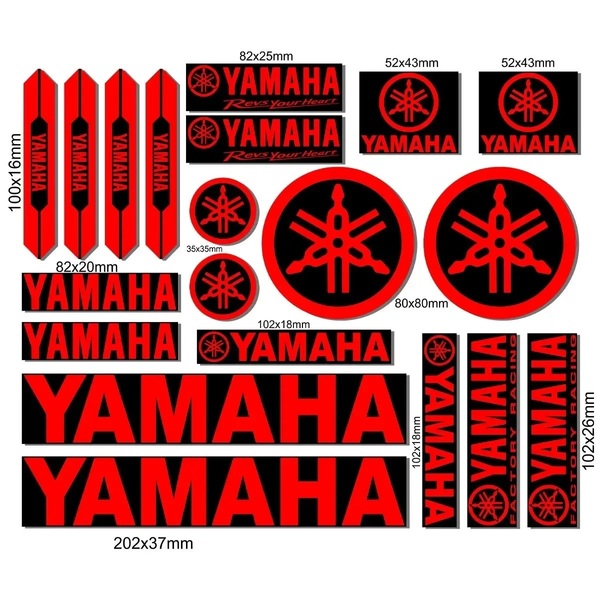 【ゆうパケット送料込】YAMAHA(ヤマハ) 大判ステッカー レッド 横31.5cm×縦26cm ①