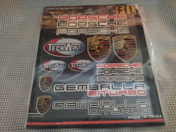 【ゆうパケット送料込】PORSCHE GEMBALLA TECH ART ステッカー 横13.5cm×縦15.3cm ① ポルシェ ゲンバラ テックアート