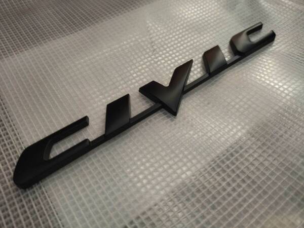【ゆうパケット送料込】CIVIC(シビック) 3Dエンブレム マットブラック 縦2.5cm×横17.1㎝ ② ホンダ