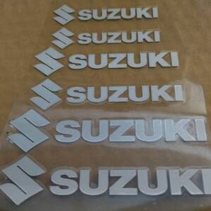 【ゆうパケット送料込】SUZUKI(スズキ) 耐熱ステッカー シルバー 大中小6枚セット ③