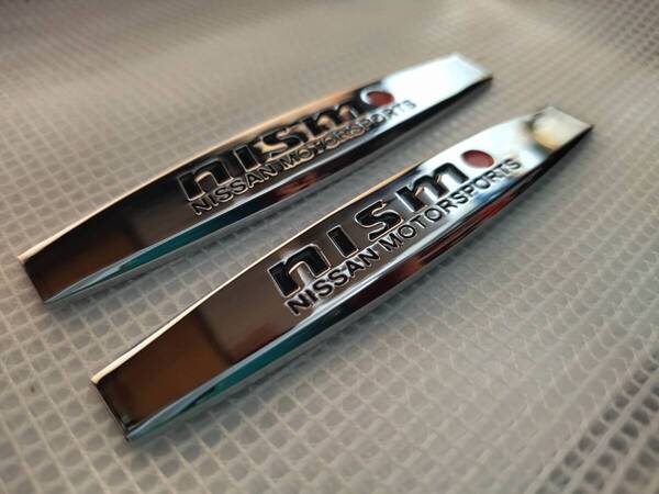 【ゆうパケット送料込】NISMO(ニスモ) エンブレムプレート 縦2cm×横10cm×厚5mm 2枚組 日産