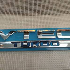 【ゆうパケット送料込】VTEC TURBO 3Dエンブレム メッキシルバー 横15cm×縦4.3cm×厚さ5mm ② ホンダ シビック タイプR ヴェゼル ジェイド