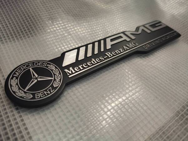 【ゆうパケット送料込】Mercedes AMG(メルセデスAMG) エンブレム 縦3.5cm×横16.2cm×厚4mm アルミ製 ① メルセデスベンツ