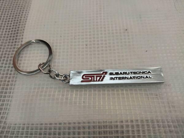 【ゆうパケット送料込】スバル STI 金属製キーホルダー メッキシルバー ② SUBARU