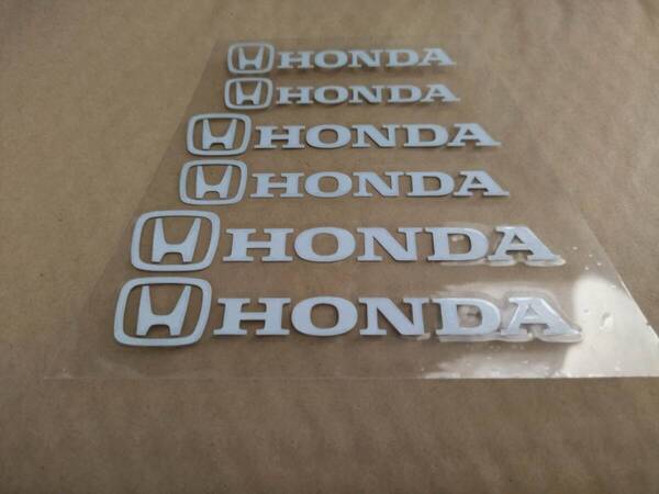 【ゆうパケット送料込】HONDA(ホンダ) 耐熱ステッカー シルバー 大中小6枚セット ③ 本田