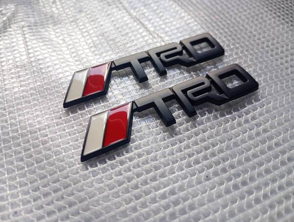 【ゆうパケット送料込】TRD ミニエンブレム(横6.5cm縦1.5cm) 2枚組 マットブラック ② ミニサイズ