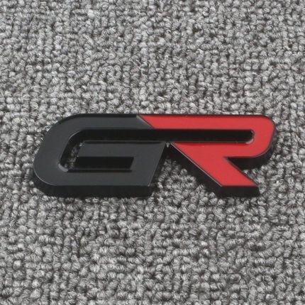 【ゆうパケット送料込】GR(ガズーレーシング) 3Dエンブレム(両面テープ)黒/赤/黒 横7.3cm×縦3cm×厚さ4mm ① TOYOTA GAZOO Racing