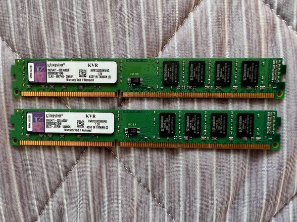 キングストン KVR1333D3N9/4G (DDR3 PC3-10600 4GB) 2枚で8GB