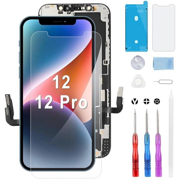 Beefix for iPhone 12 Pro 液晶パネル - 6.1インチ iPhone 12 LCD 画面交換 フロントパネル タッチパネル 修理 スクリーン 修理パーツ