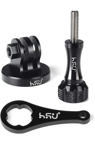 HSU アルミ三脚マウントアダプタセット つまみネジ付き GoPro Hero12/11/10/9/8/Max/7/6/5対応 1/4ネジの穴付きのカメラに対応