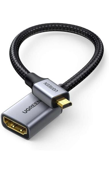 UGREEN Micro HDMI延長ケーブル Micro HDMI to HDMI変換アダプター micro-hdmi hdmi 変換 3D 4K 60Hz 25cm