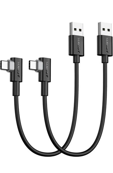 SUNGUY USB Type C ケーブル l字 0.3M【2本組】最大18W急速充電 USB C ケーブル 30cm 短い タイプCケーブル USB2.0データ転送 Type-C